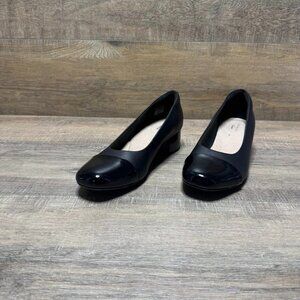 Clarks Marilyn Sara Black Leather Pumps Women's Size 9